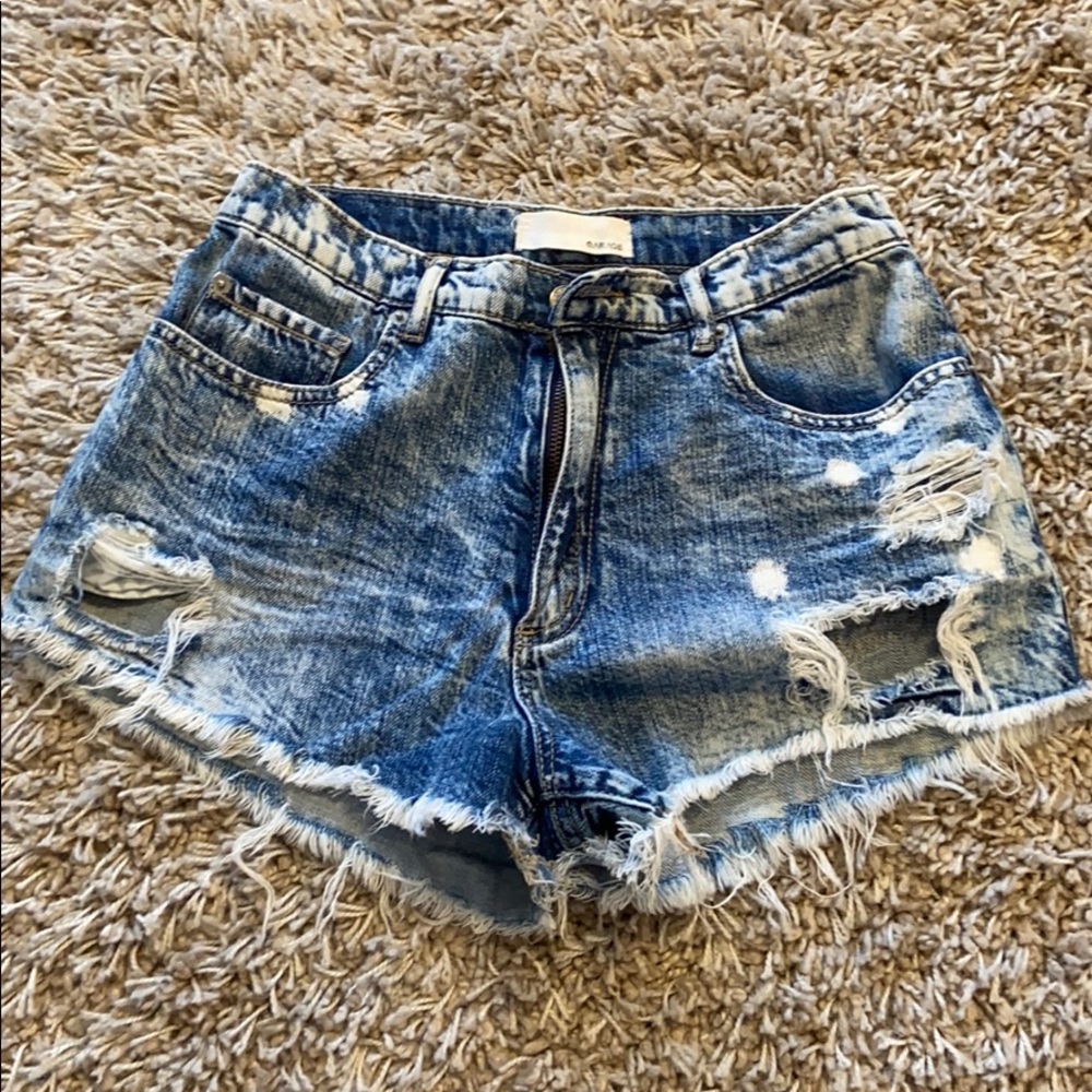Ripped jean shorts